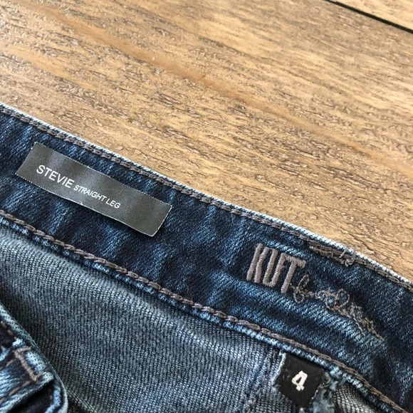 Kut From The Kloth Size 4 Stevie Straight Leg Medium Wash Jeans Mid Rise Stretch - Picture 4 of 6
